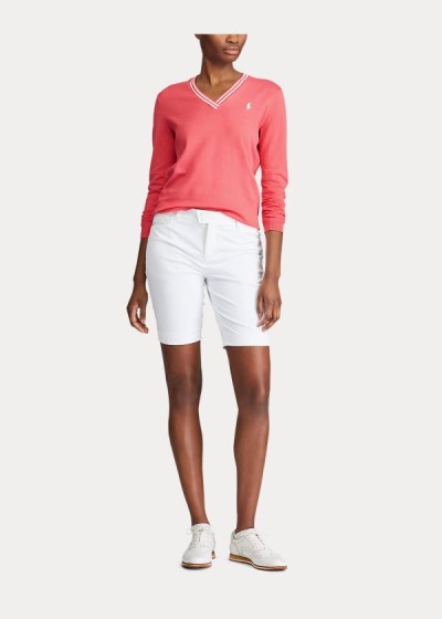 Women's Ralph Lauren Cotton V-Neck Golf Sweater | 926307WAT